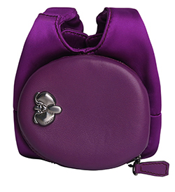 Vintage Arm Bag, Leather/Satin, Purple, FD-G8-0098, 3*